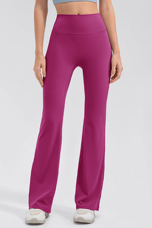 Sculpted flare leggings in hot pink with a high waist and performance fit.