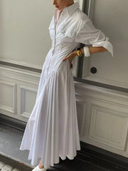 Chic Button-front Maxi Shirt Dress