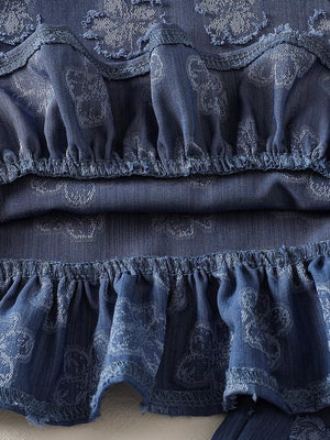 Children's Floral Round Neck Tank And Pants Set, close-up detail