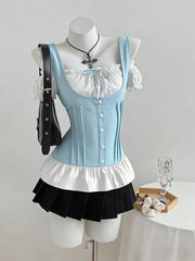 Cold Shoulder Ruched Top, model styling view
