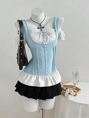 Cold Shoulder Ruched Top, model styling view