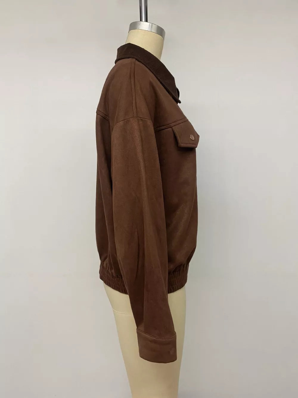 Button-down Oversized Jacket in Coffee Brown, view 14
