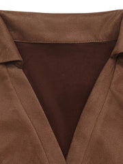Suede-like Fit-and-flare Dress