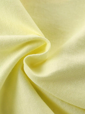 Pale yellow cotton blend baby t-shirt fabric detail