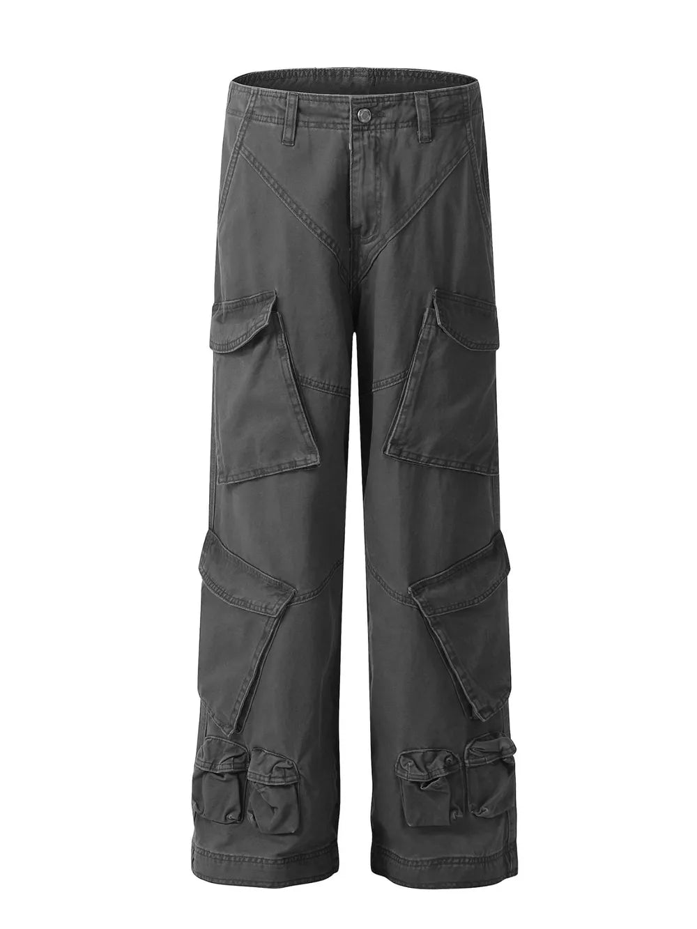 Men's Loose Fit Cargo Pants With Multiple Pockets, back view