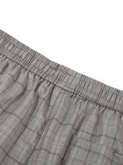 Men's Plaid Wide-leg Pants in Gray, product detail