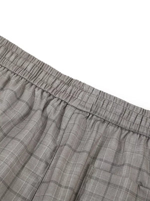 Men's Plaid Wide-leg Pants in Gray, product detail