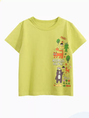 Playful Cartoon Animal T-shirt For Kids