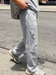 Men's Casual Cargo Pants With Drawstring Waist, alternate angle