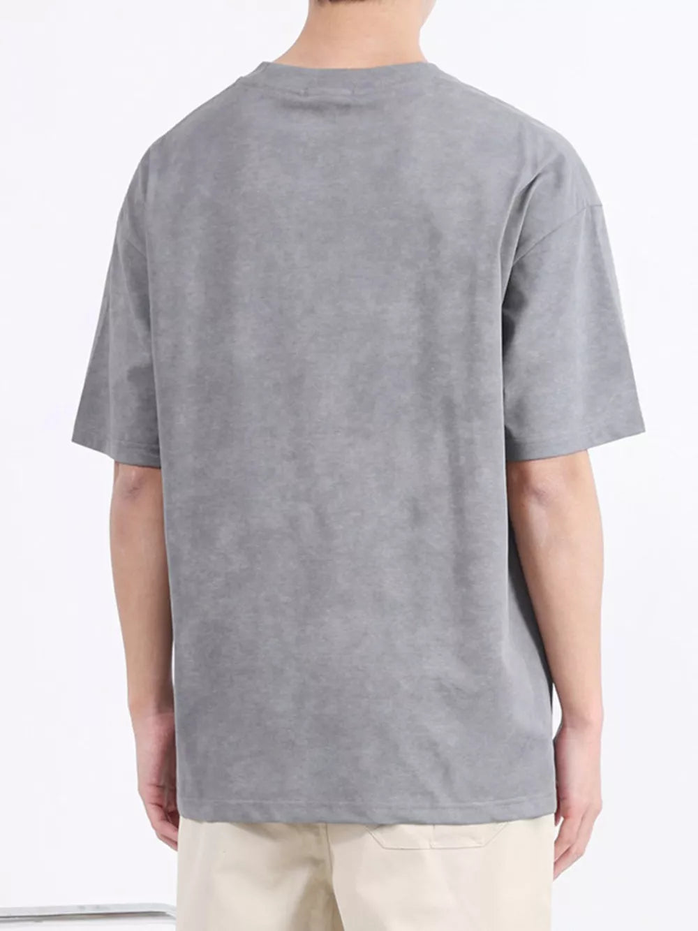 Men's relaxed fit t-shirt in Carbon Gray, cotton blend, crew neck, short sleeves.