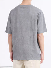 Men's relaxed fit t-shirt in Carbon Gray, cotton blend, crew neck, short sleeves.